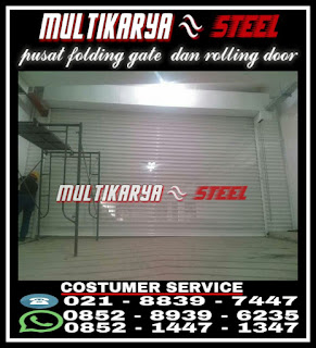 Gambar Multikaryasteel Pusat penjualan dan servis/perbaikan Berbagai macam jenis Rolling Door Antara lain rolling door slat, rolling door one sheet, rolling grille dan rolling door industri one shutter sistem otomatis dan manual Harga Murah permeter persegi2 terkirim dan terpasang untuk wilayah Cengkareng Jakarta Barat, Jakarta, Bandung, Bekasi, Karawang, Cikarang, Tambun, Cibitung, Setu, Cimuning, Depok, Bogor, Cengkareng, Ciledug, Kampung Melayu, Cakung, PIK, Tangerang dan wilayah cengkareng jakarta barat lainnya