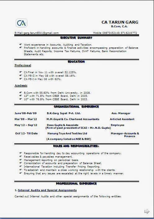 Download Resume Format