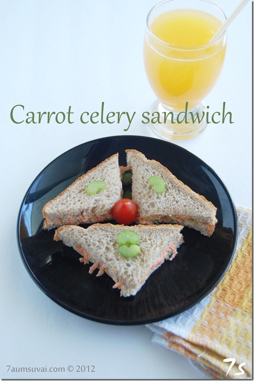 Carrot celery sandwich