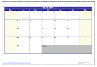 CALENDARIO IMPRIMIBLE 2017