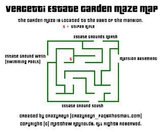 Vercetti Estate Garden Maze Map