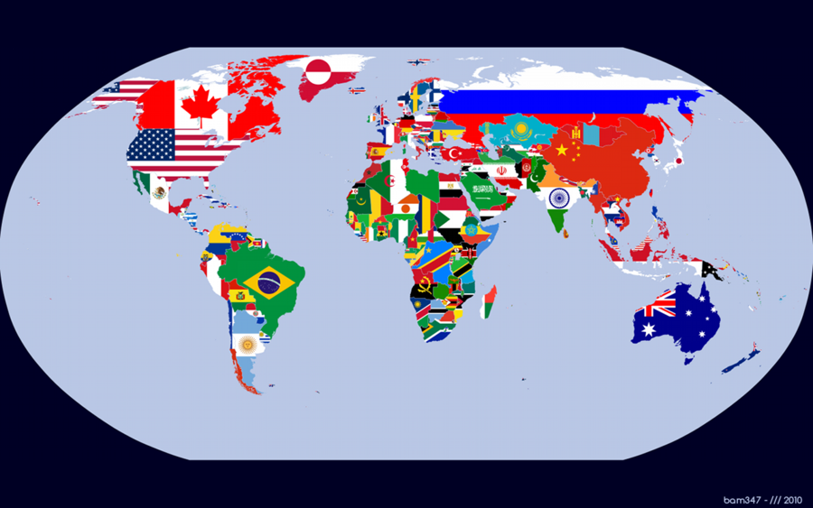Map Of The World With Flags World Flag Map Images & Pictures - Becuo