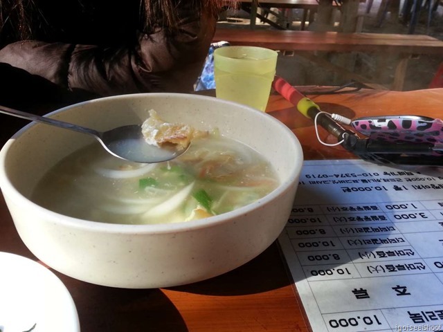 Trail to Yukdam Waterfall and Biryong Waterfall -simple “dried pollack hangover soup” dish or HaeJangGuk.