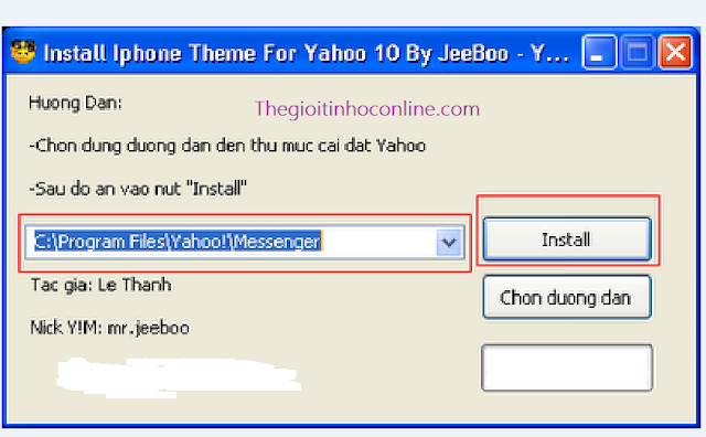 ĐỔI GIAO DIỆN CHO YAHHO MESSENGER