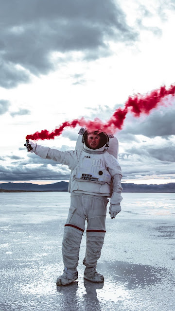 Astronaut, Spacesuit, Ice, Sky