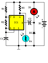 Battery-powered Night Lamp Circuit Diagram