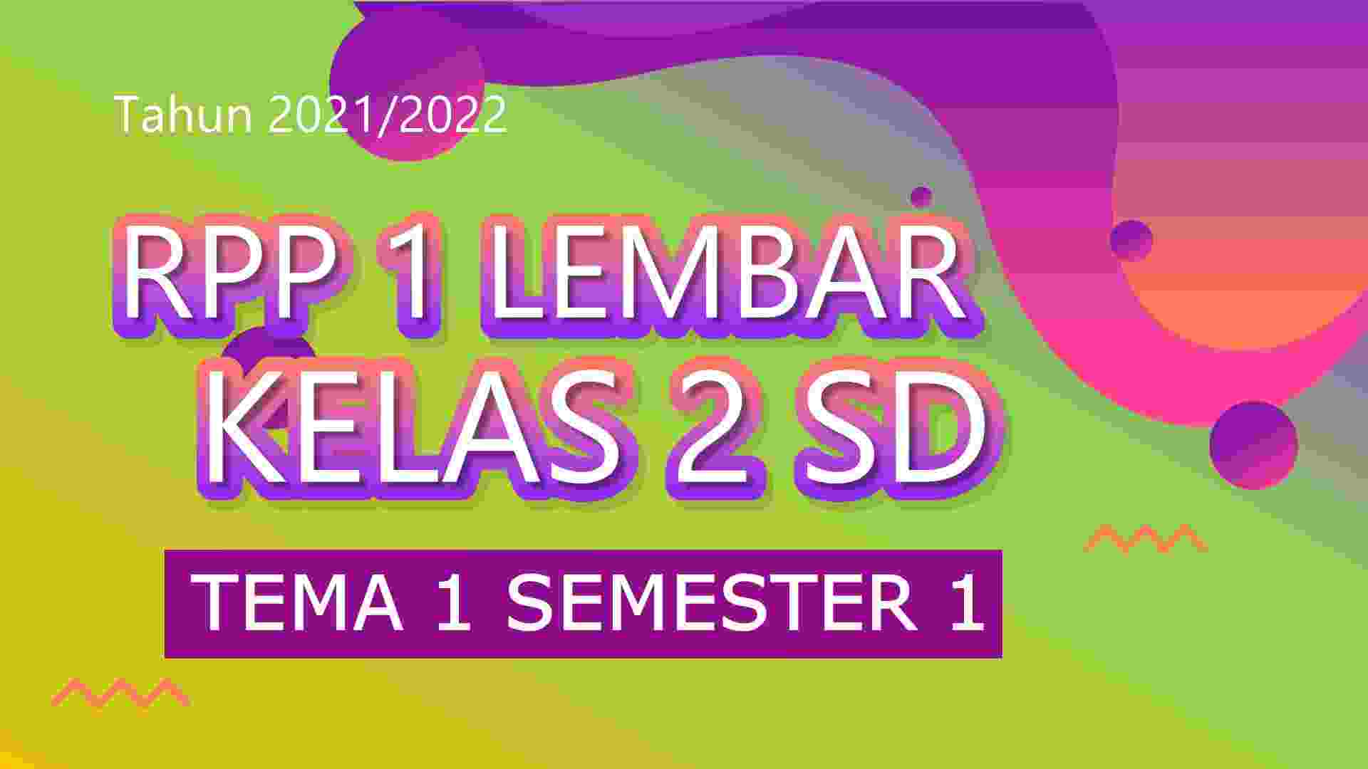 RPP 1 Lembar Kelas 2 Tema 1 Semester 1 2021 banksoal.id