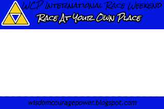 blue race bib