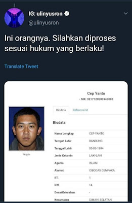 Ulin Yusron sebar data orang