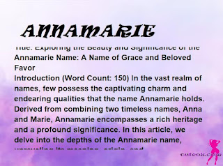 meaning of the name "ANNAMARIE"