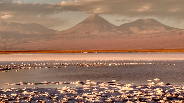 Atacama sunset over the salt flats