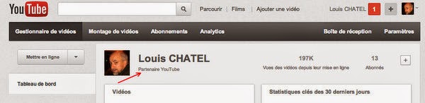 Louis CHATEL partenaire Youtube