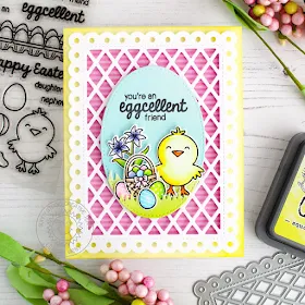 Sunny Studio Stamps: Frilly Frames Easter Wishes Stitched Ovals Friendship Card by Leanne West