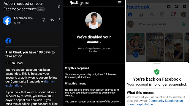 Disabled Instagram & Facebook Account Due to 'Human Exploitation' AI Flag 2024