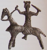 Knights with swords, tin-swine alloy,