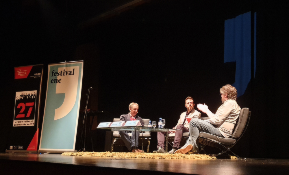 Antonio Soler, Vicente Luis Mora y Sergio del Molino en el Festival Eñe de Málaga