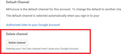 Delete Youtube Channel...