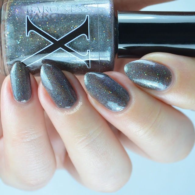 grey holographic nail polish