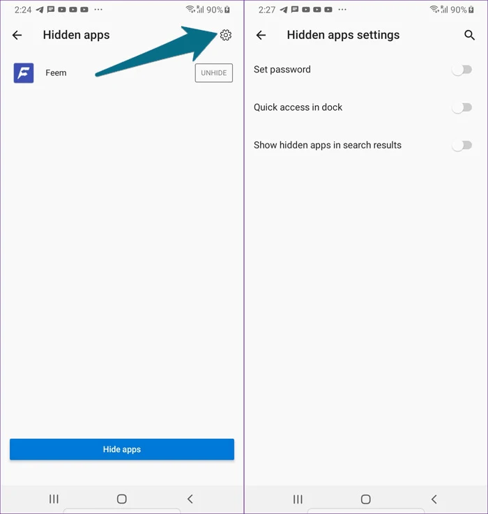 تطبيق MICROSOFT LAUNCHER اخفاء التطبيقات