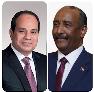 رئيس مجلس السيادة يلتقي  إتصالا هاتفيا من الرئيس المصري