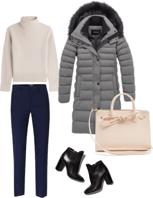 puffer coats and sweaters for snowy interviews