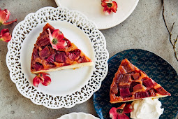 Rhubarb and Marzipan Upside Down Cake (And Some News)