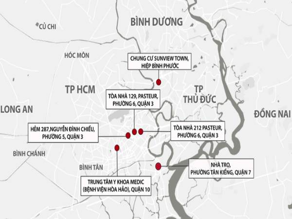 Phong tỏa 6 điểm ở Tp.HCM