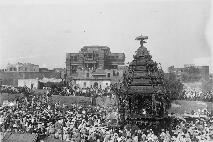 Rath Ka Mela (Rath Yatra) of Sri Rangji or Rangnath ji Hindu Temple, Vrindavan (Vrindaban or Brindaban), Uttar Pradesh, India | Rare & Old Vintage Photos (1913)