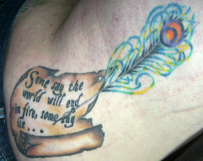 Three Tattoos from Mary Marilyn Monroe and Robert Frost Fire and Ice