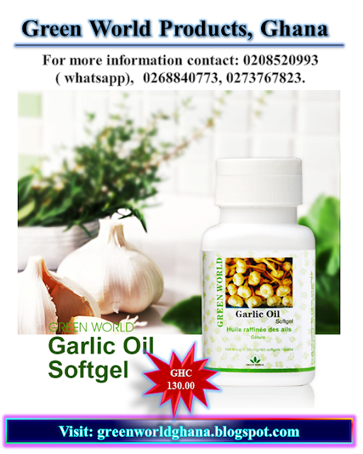 Green World Garlic Oil Softgels is available in Ghana, Togo, Cote D'ivoire, Kenya, Sierra Leone