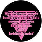 Why do some people feel more comfortable with two men holding guns than holding hands?