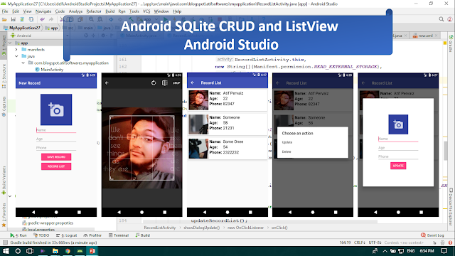 Android SQLite CRUD and ListView - Android Studio Tutorial