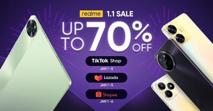 Massive Discounts on realme Devices to Welcome 2024 during the 1.1 Sale from January 1 to 6