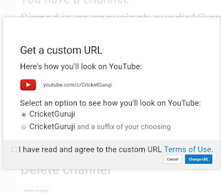 YouTube Get a Custom URL