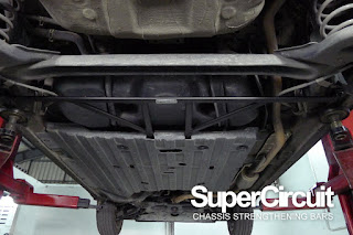 The SUPERCIRCUIT REAR LOWER BRACE is installed to the Honda City 1.5 (GM6)