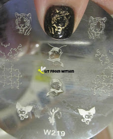 Maybelline Bold Gold and Anna's Nail Art plate W219