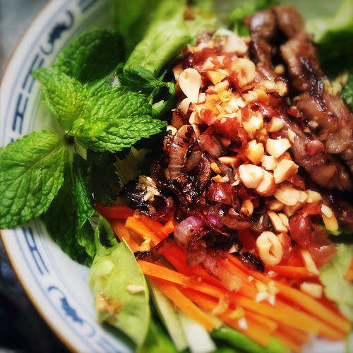 beef, Bun Bo Xao, lemongrass, recipe, Rice Noodles, salad, Vermicelli Noodles, Vietnamese, chilled, cold, noodles
