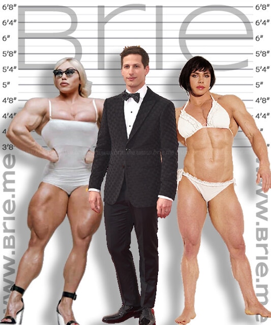 Andy Samberg standing with Nataliya Kuznetsova and Rene Campbell