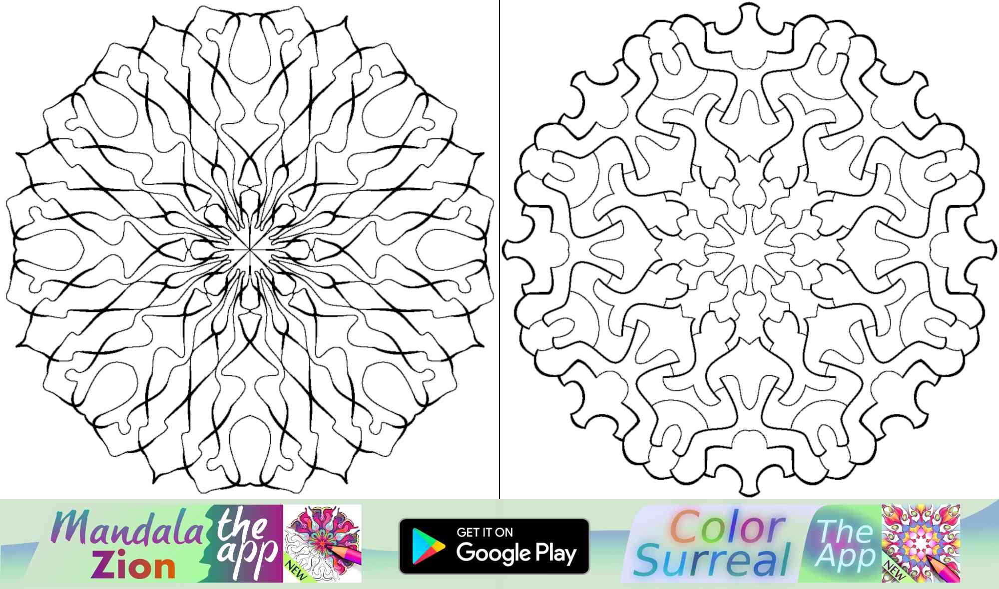 Mandala lotus Zentangle aesthetic coloring book for a peaceful mind just for you. Download Color Surreal!