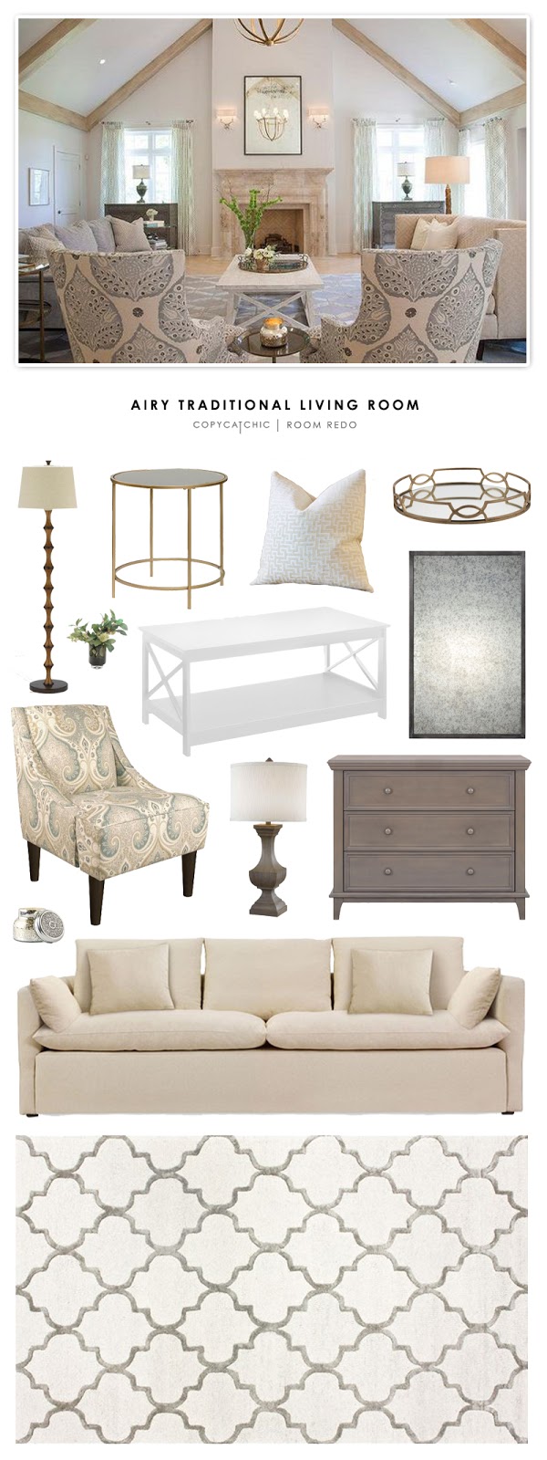 Copy Cat Chic Room Redo | Airy Traditional Living Room ...