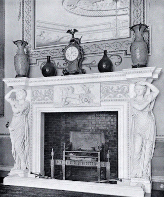 The fireplace in the Saloon, Hatchlands  from The architecture of Robert and James Adam by AT Bolton (1922)