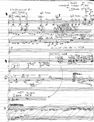 Electroclarinet 1 draft score page 1