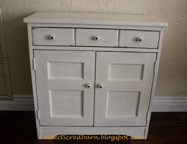 Eclectic Red Barn: Finished Cabinet painted white