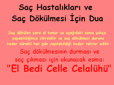 Saç Hastalıkları ve Saç Dökülmesi İçin Dua