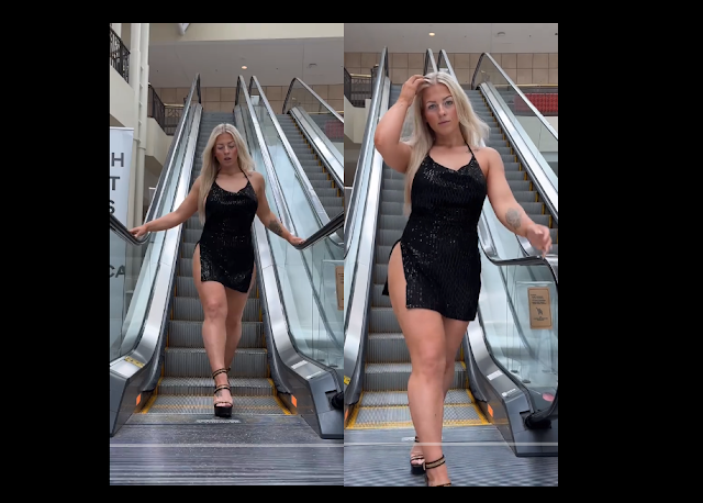 VICTORIA LA ROMPE CON SU VESTIDO EN EL CENTRO COMERCIAL