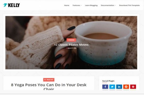 Kelly free amp blogger template