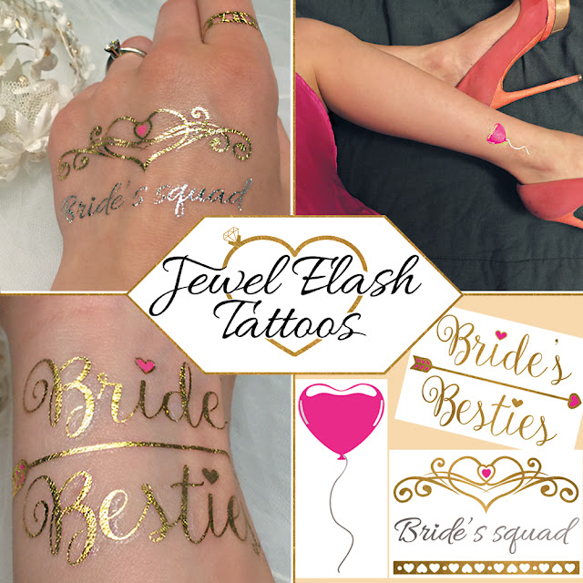 Bride's Besties and Bride's Squad tat stickers for bachelorette party