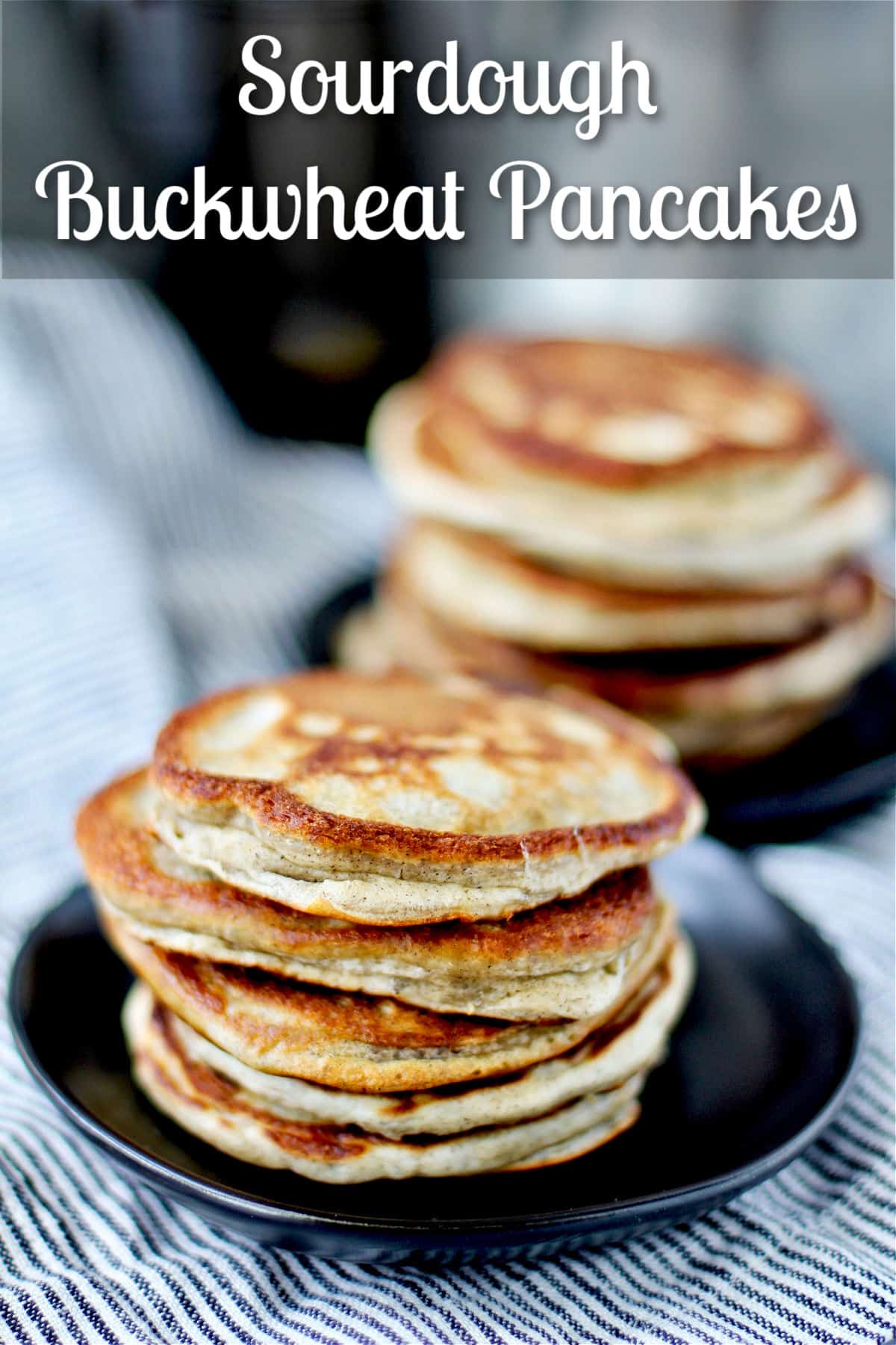 Sourdough French-Style Blini in stacks on plates.