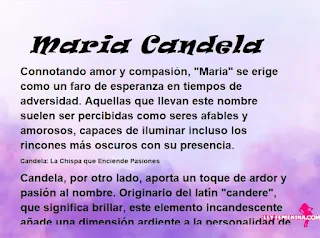 ▷ Significado del nombre Maria Candela