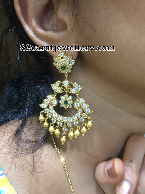 Silver Latest Chandbalis with CZ Stones